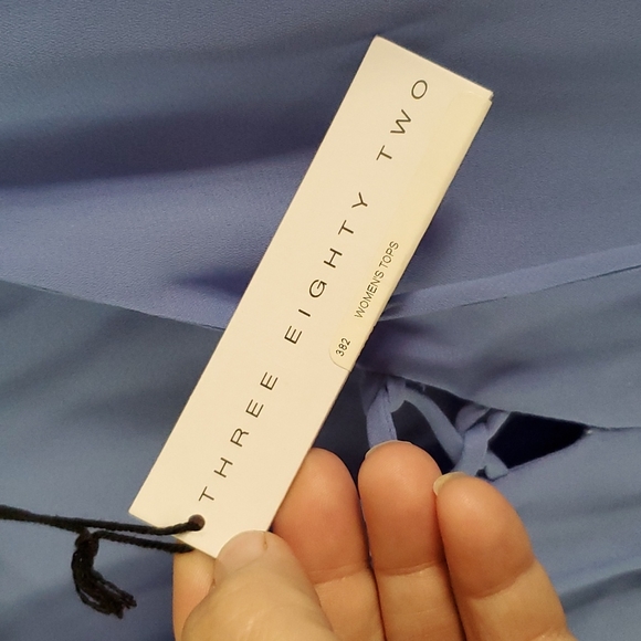 Three Eighty Two Babydoll Laced Neck Top Sz S - Picture 6 of 9